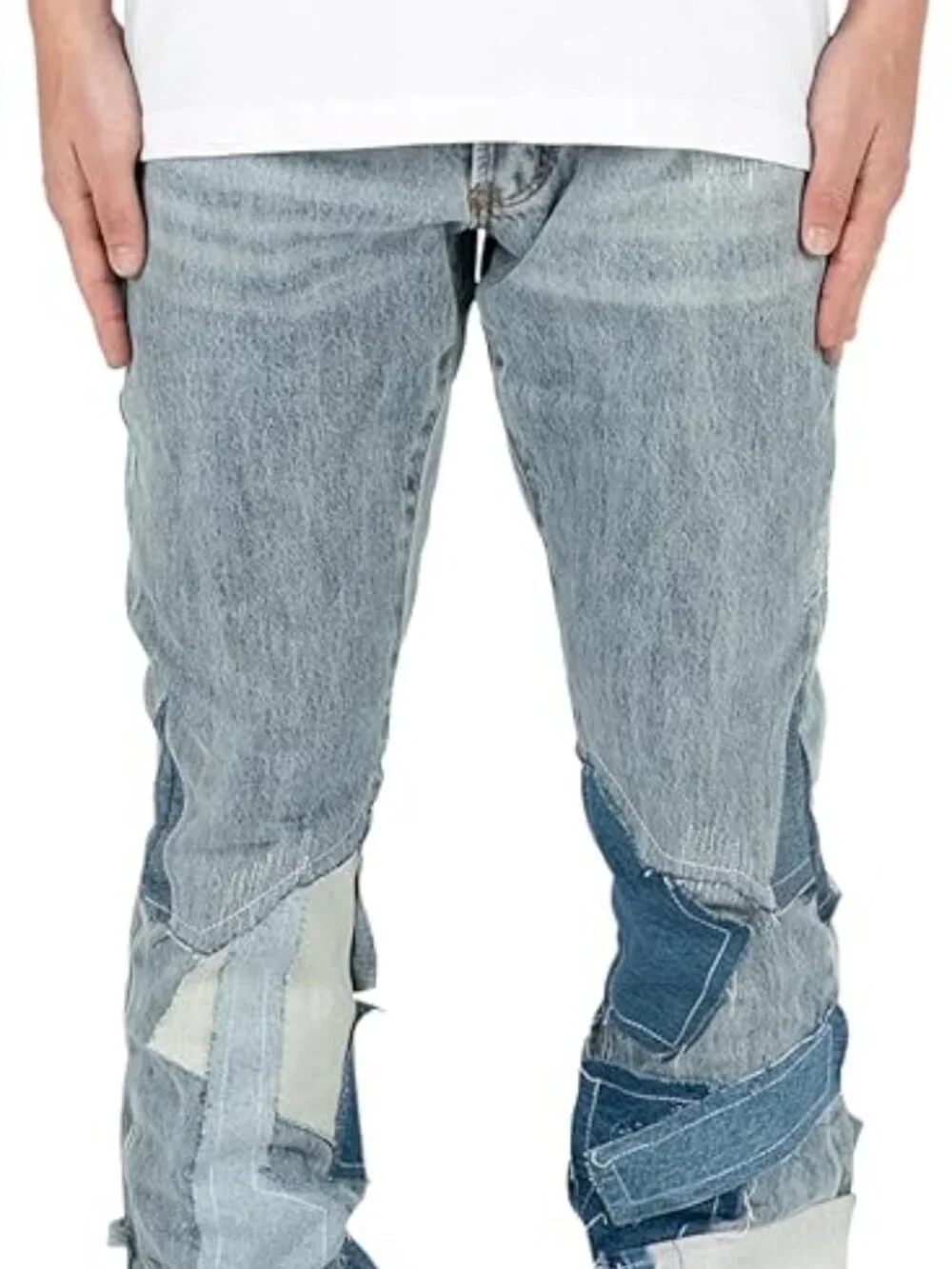 mnml B424 Patch Flare B Fit Denim Jeans -Men's Sz. 31 -Patchwork Flare Leg -VGUC